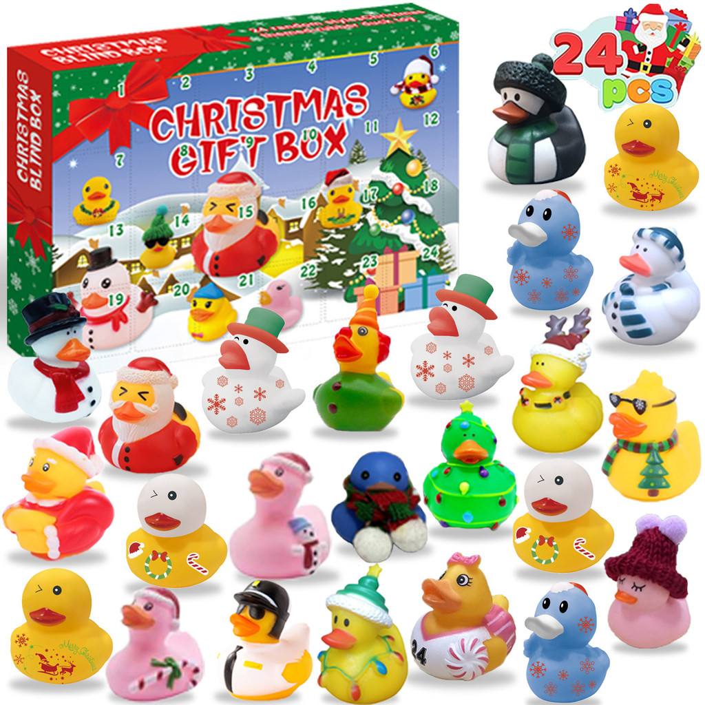 

Boneka Enamel bebek kuning kecil Natal tiba kalender hitungan mundur kotak buta mainan set