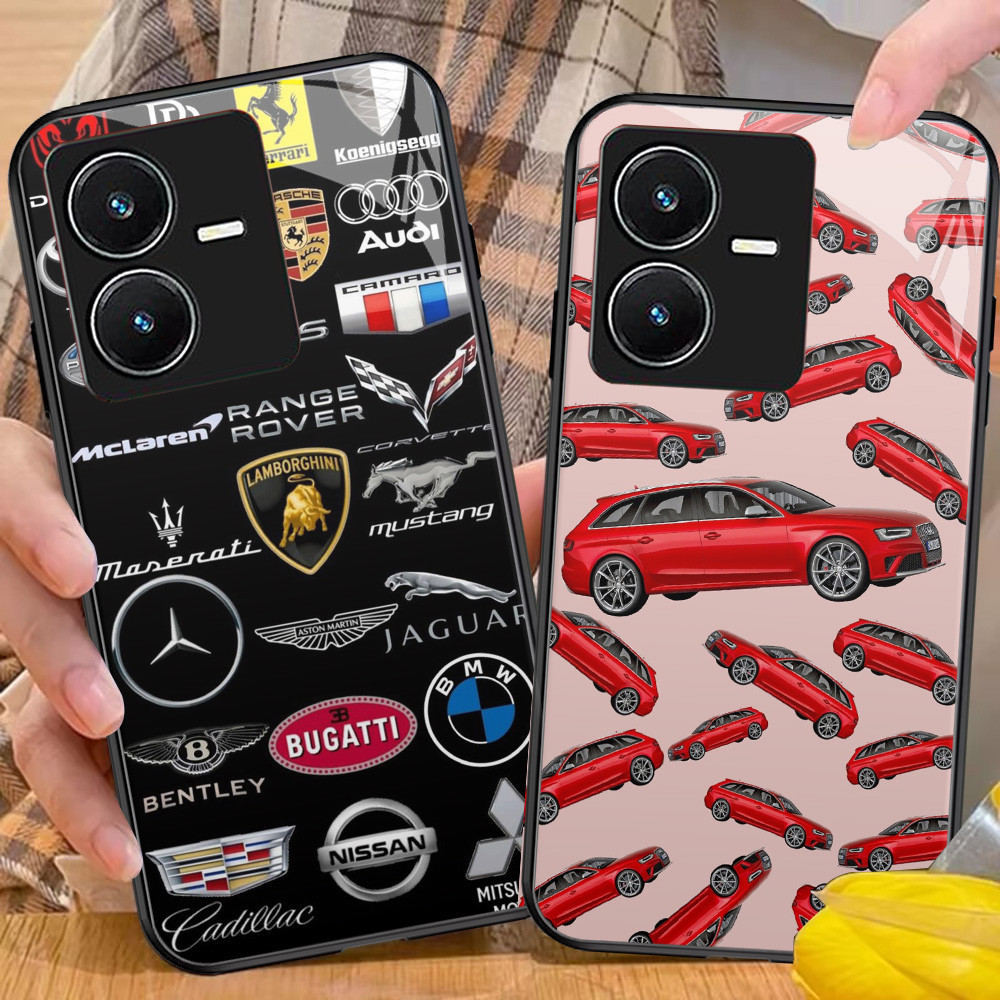 Kaca Casing untuk VIVO Y35 Y22S Y28 iQOO Z6 Y81i V19 Y55 Y67 Y66 Y75 Y81s V25 Y81 Y22 5G Z-57 Car De