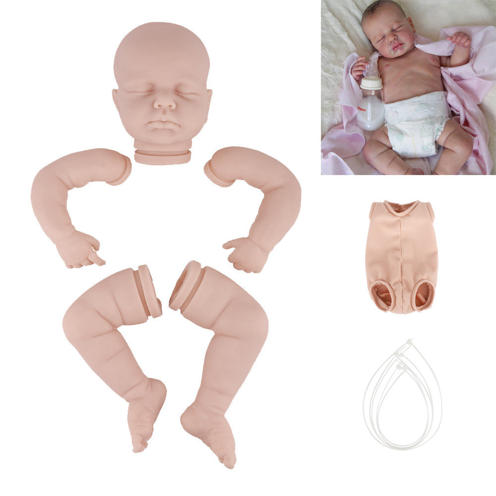 Boneka  reborn doll kit loulou komponen plastik kain simulasi cetakan embrio putih bayi boneka lahir