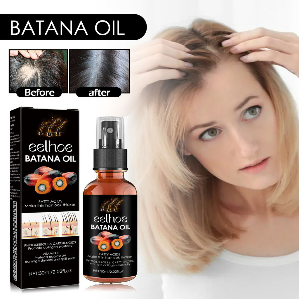 EELHOE Batana Oil 30ml Batana Hair Oil Spray 100% Natural Batana Anti Botak Batana Growth Spray