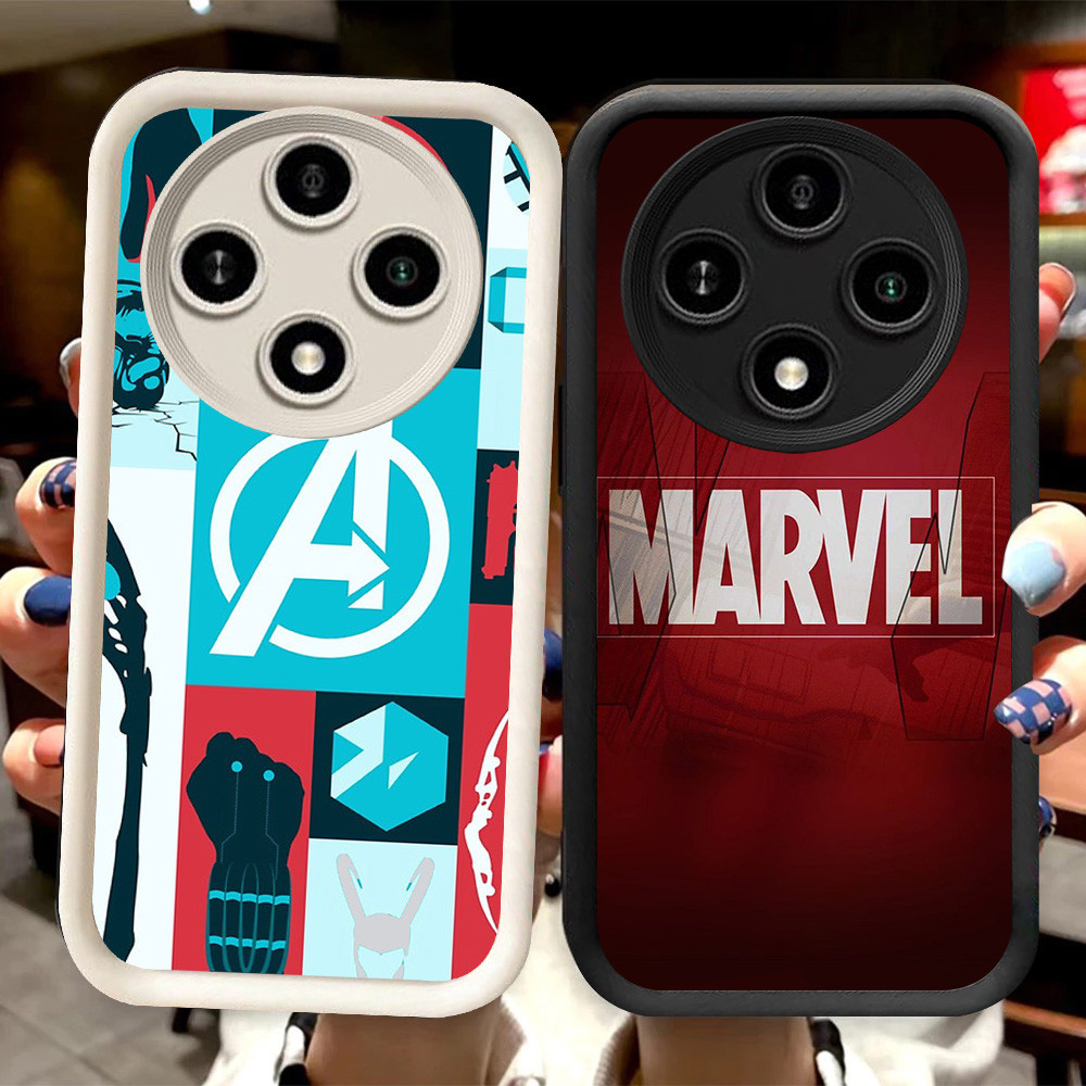 R85 Marvel Avengers Hitam Casing untuk Xiaomi Redmi POCO X3 A3X A3 X7 NFC C75 14C Note 14 Pro 5G Put