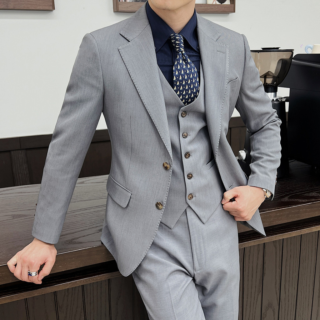 Jas Pria Korean Style  Jas Pria Blazer Pria Kasual  2025 Spring New Large Men's Suit for Business Le