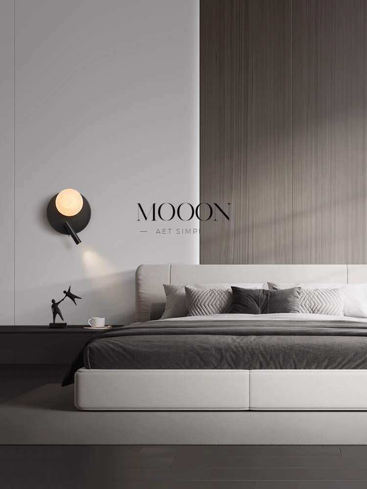 Semua tembaga, sisi kamar tidur, ruang tamu minimalis modern, lampu dinding TV mewah cahaya Nordik