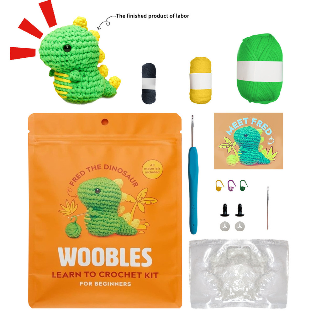 Boneka  DIYbeginner crochet kit untuk rambut lurus