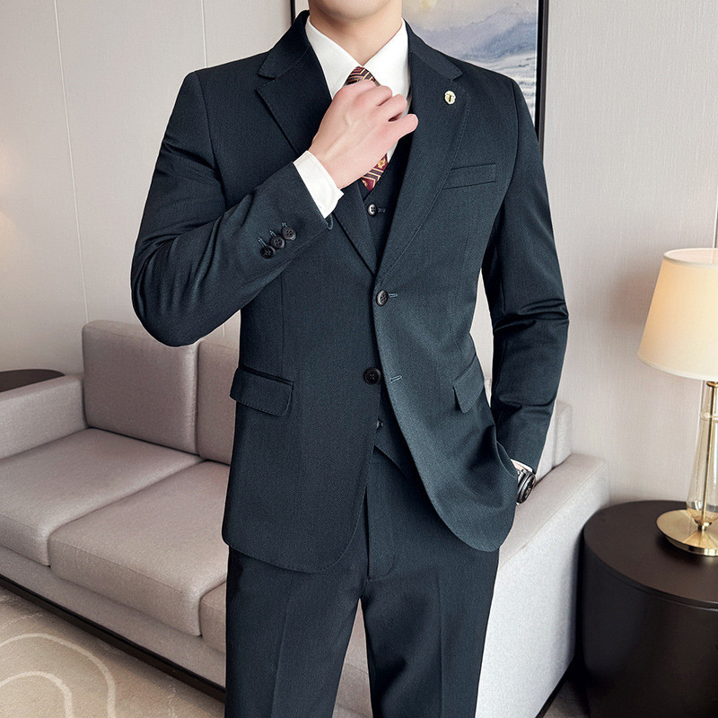 Jas Pria Korean Style  Jas Pria Blazer Pria Kasual  Pakaian laki-laki kualitas bulu campur kolar rat