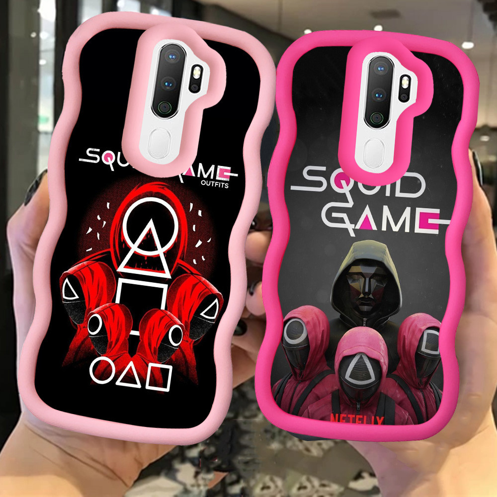 Z-14 Squid Game Merah Hitam Pink Casing untuk OPPO A9 F11 A5 2020