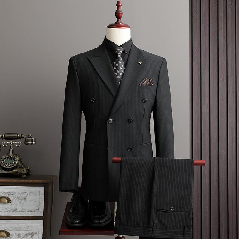 Jas Pria Korean Style  Jas Pria Blazer Pria Kasual  Pakaian payudara ganda orang baru musim semi den