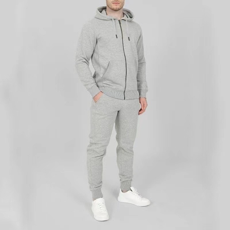 Setelan Baju Olahraga Pria Kasual Sport Trendi  2024 Cardigan Zipper Classic Baru Trendy Velvet Draw