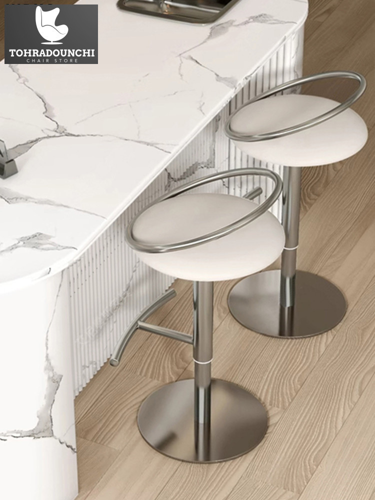 Sido stainless steel ringan mewah rumah tangga kaki tinggi bangku angkat desainer pulau kursi bar be