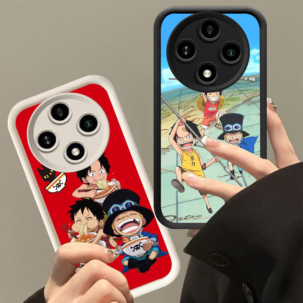 XI14 One Piece 3Bro Casing untuk VIVO IQOO 13 Y300 Z10 T4 Neo 10 Pro Plus 5G Hitam Putih