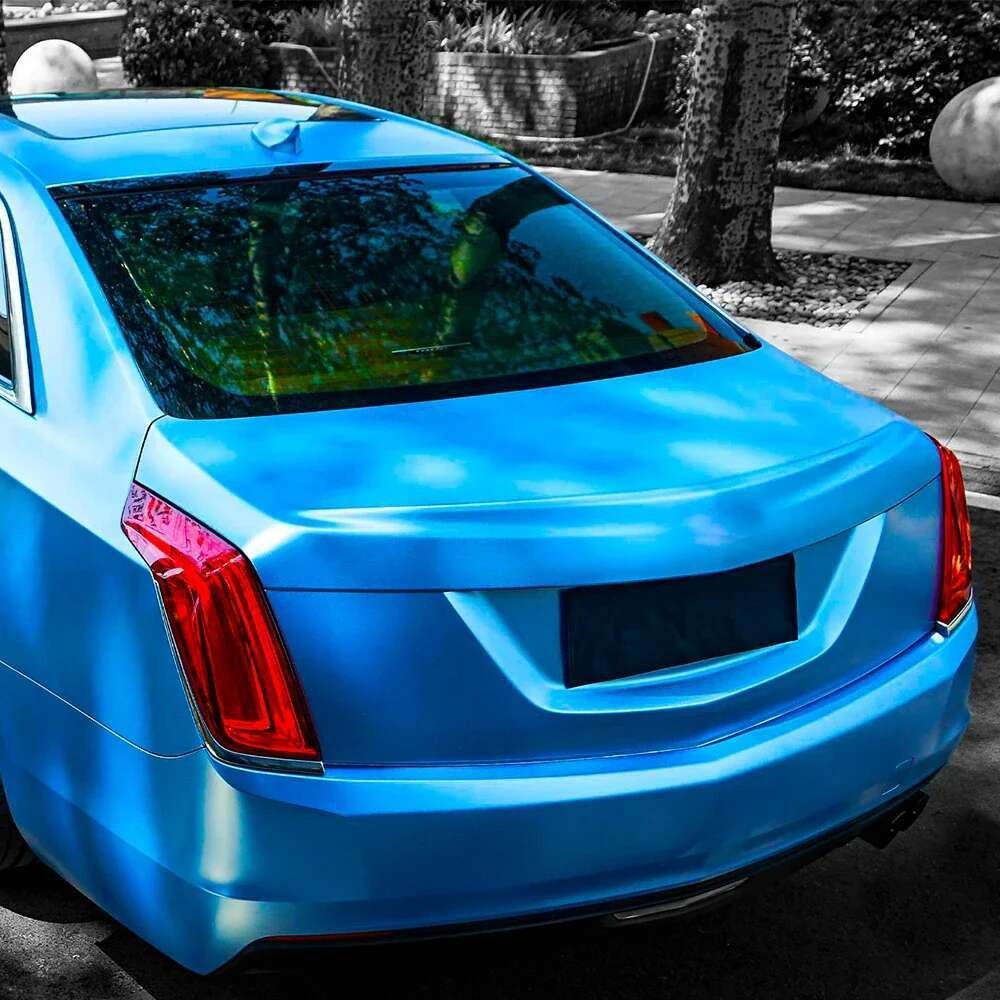 

Pembungkus Stiker Biru Satin Matte Metalik Film Vinyl Berubah Warna Bebas Gelembung Akses Mobil