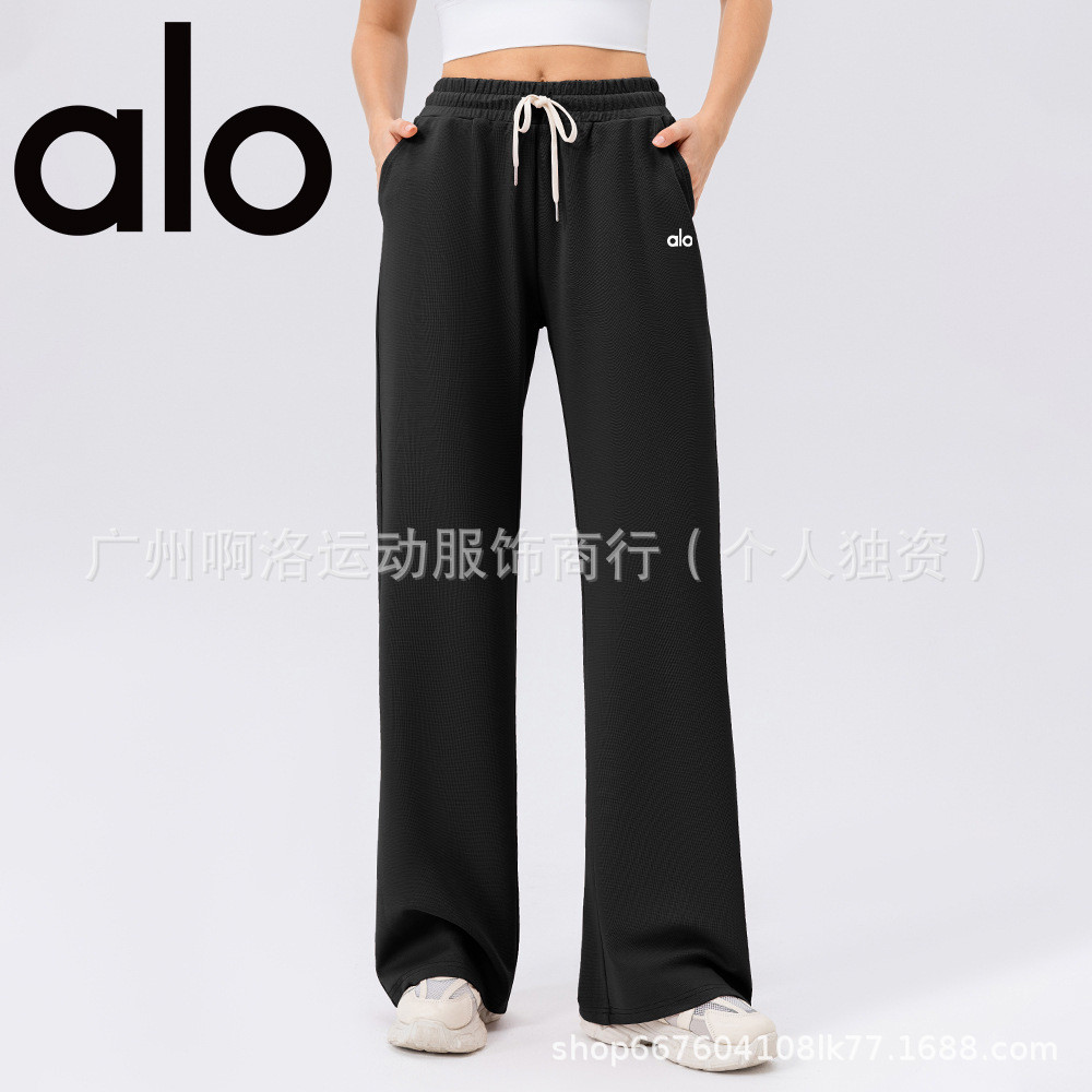 Celana Wanita Import  Logo asli: olahraga Alo yoga, libur musim gugur, kaki lebar, menggantung koson