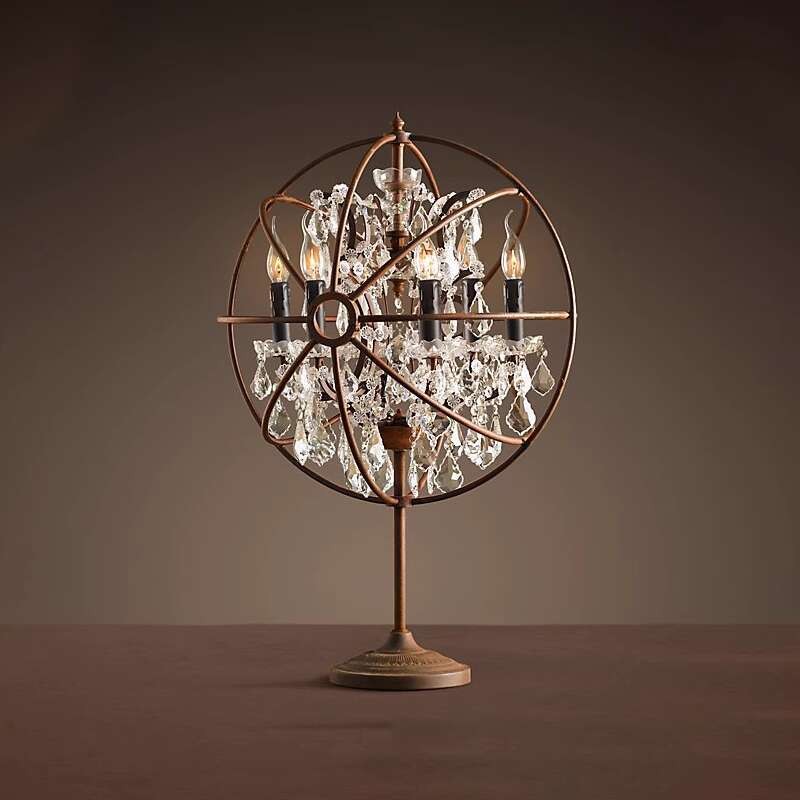 Gaya Amerika kristal meja, toko nostalgia klasik Perancis, toko, villa, lampu meja bangunan duplex