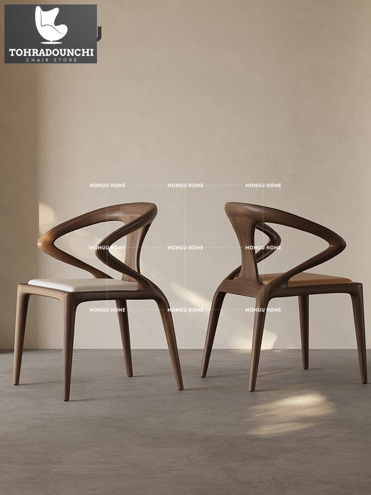 MOMUU HOME Wabi Sabi gaya kayu, bagian belakang kayu solid, toko kopi, pedang biasa, teh rumah, meja