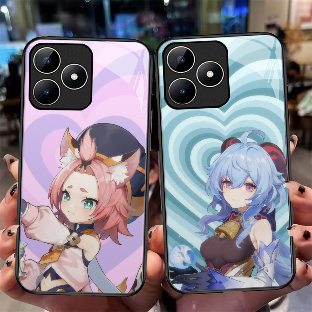 XI87 Genshin Kaca Casing untuk Realme Narzo 50A C35 C31 C53 N53 GT 6 Prime 5G HD