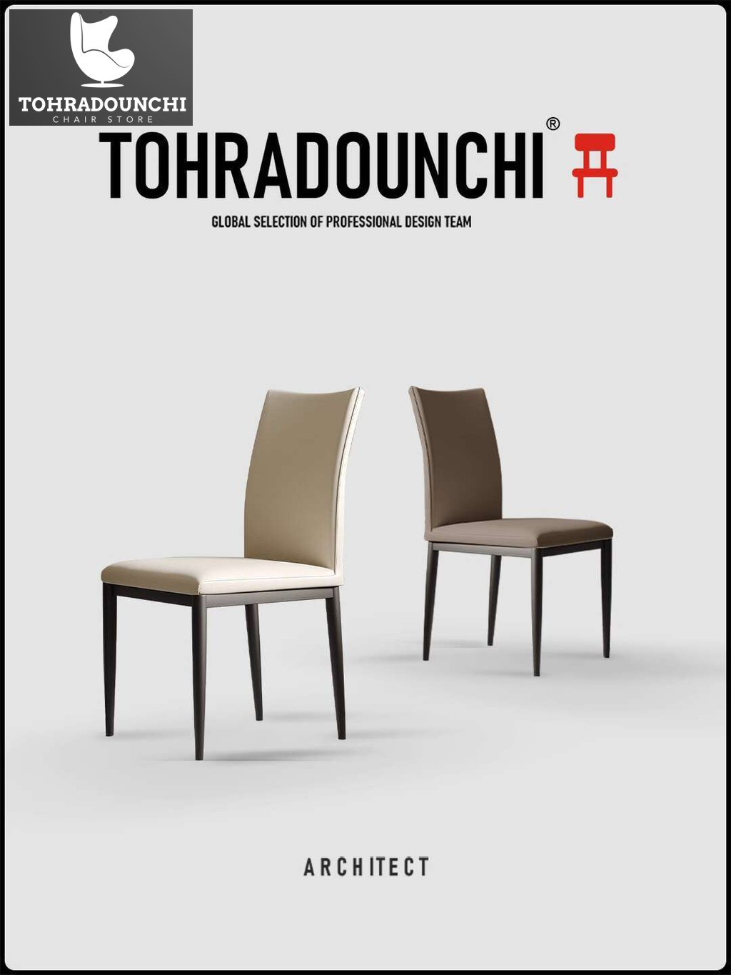 minimalis Italia, belakang desainer, meja makan, kamar makan hotel, dan kursi kulit tinggi untuk pen