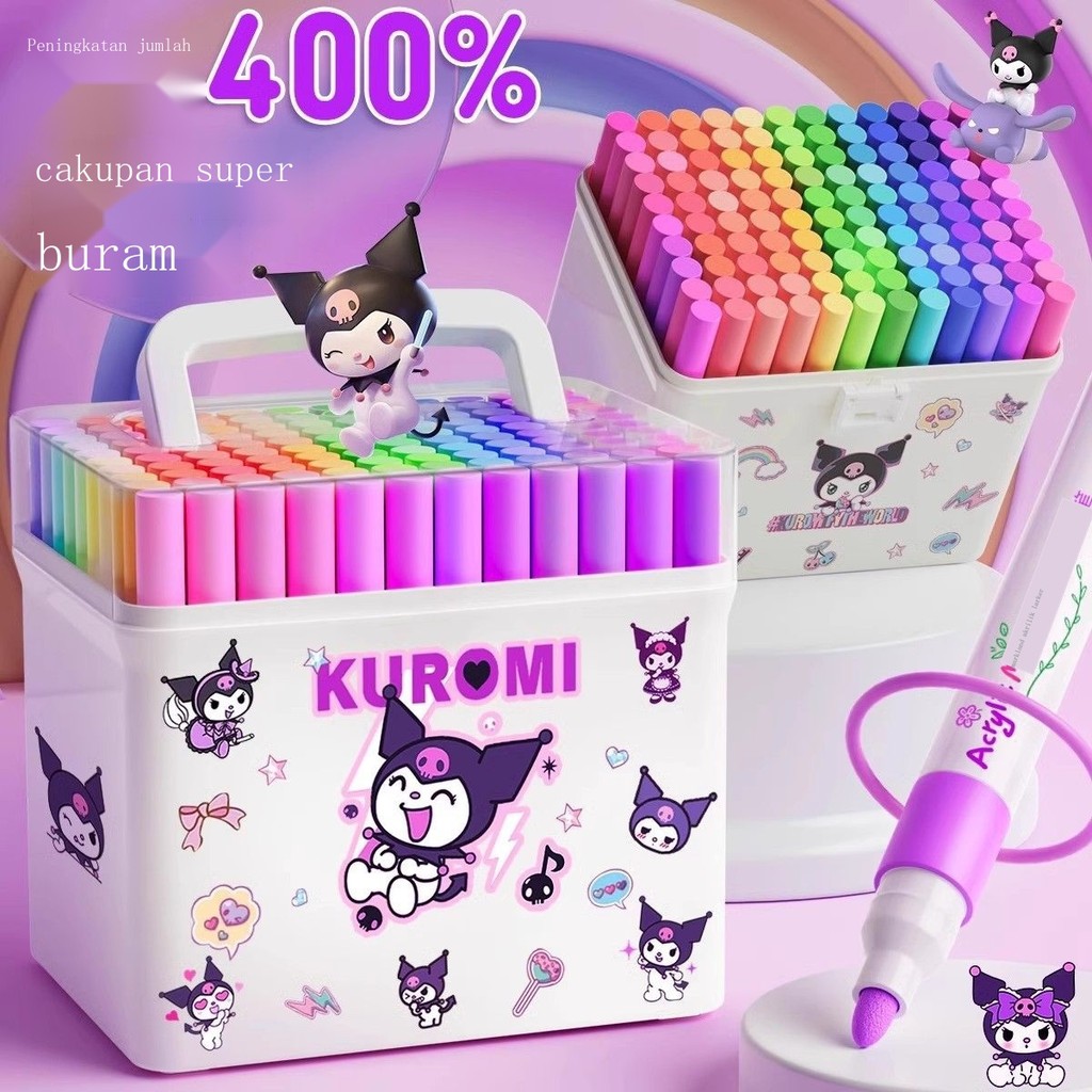 

L Spidol Akrilik Anak Buram Warna Pena Cat Air Sekolah Dasar Dapat Ditumpuk Seni Khusus 60 Warna 36