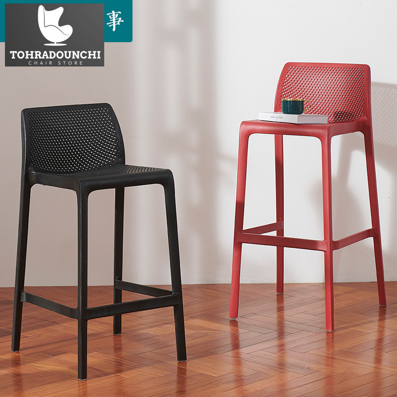 selebriti luar, bar desainer Nordic, tinggi, kursi plastik modern dan sederhana