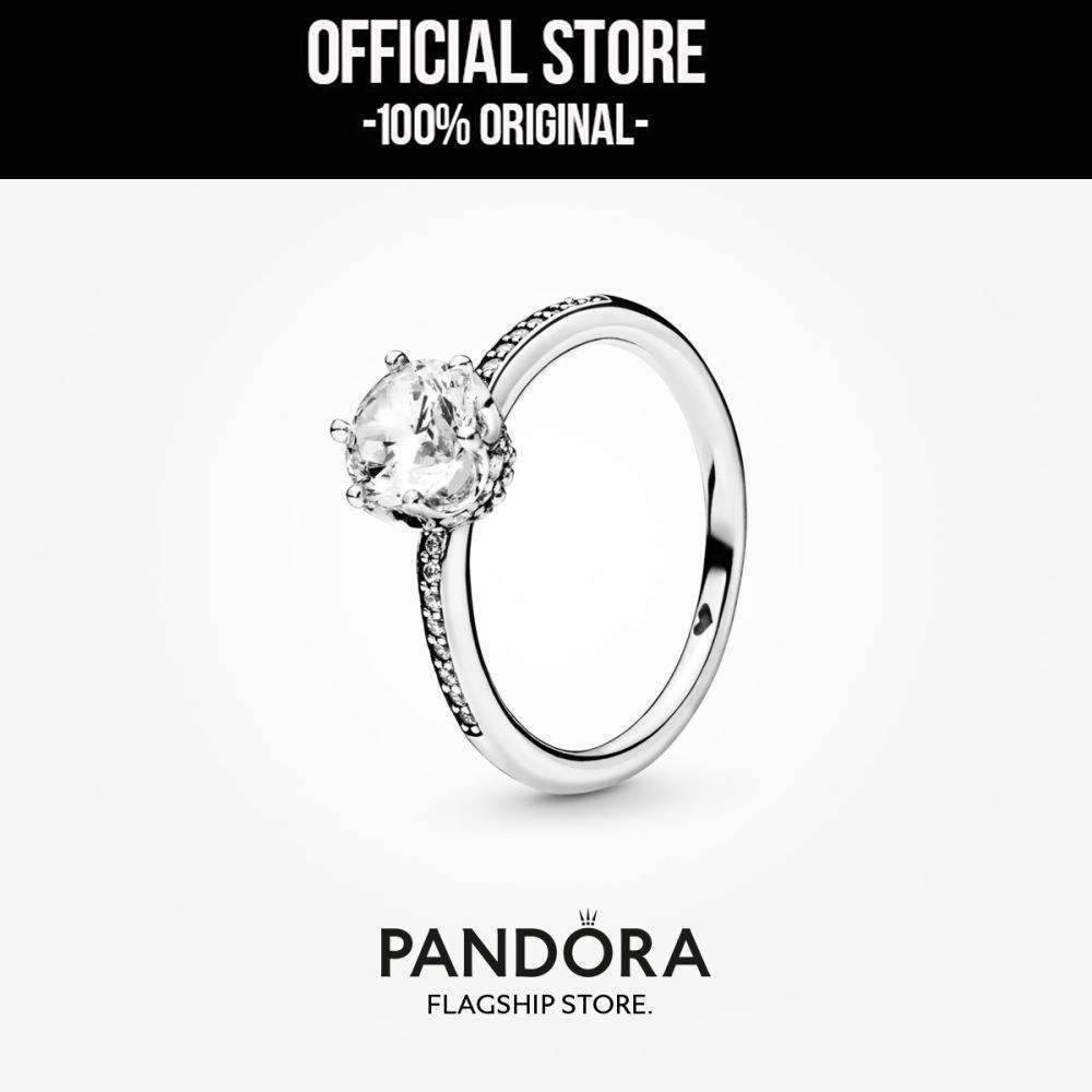 Pandora Clear Sparkling Crown Solitaire Ring Cincin Wanita Manis & Elegan | Perhiasan Cantik Untuk H