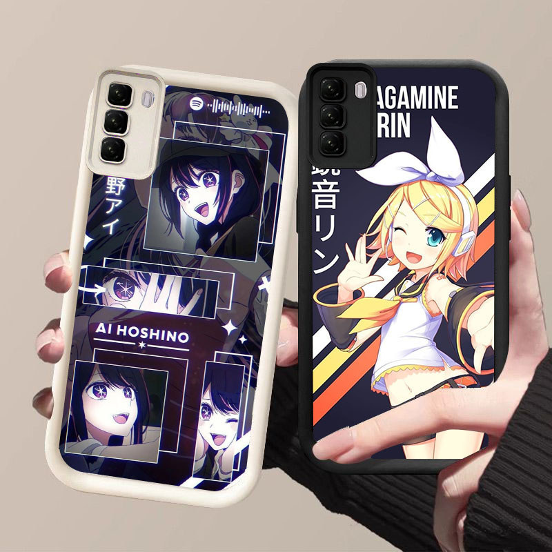 DW-47 Kagamine Twins Anime Silicone Casing hitam putih untuk for Infinix HOT Spark 60 40 Pro Plus