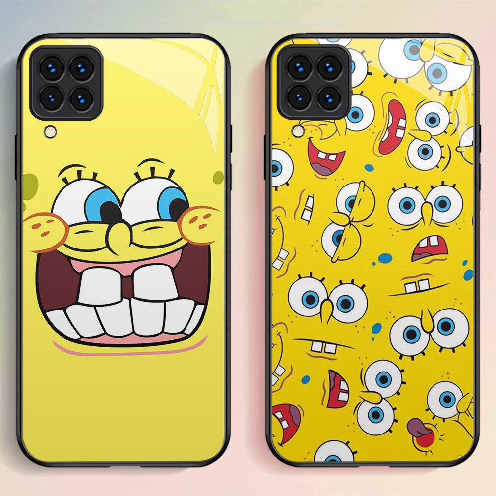 G-24 SpongeBob HD Kaca Casing untuk Samsung Galaxy M12 A12 M32 A22 5G Case