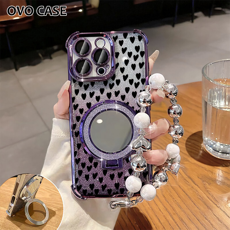 Case Oppo Gemerlap Stand Holder Garskin Soft Case Oppo A18 A3 A3 Pro A33 A36 With Strap Dengan Stand