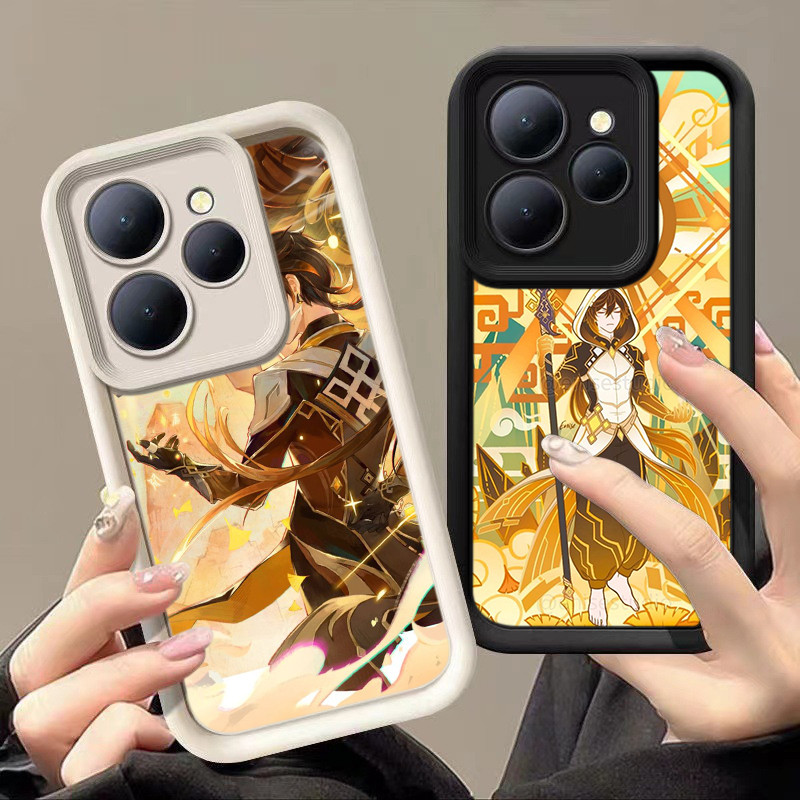 HA60 Genshin Impact Zhongli Untuk Infinix Casing hp Softcase Silikon Kasing untuk Tecno POP 9 8 Camo