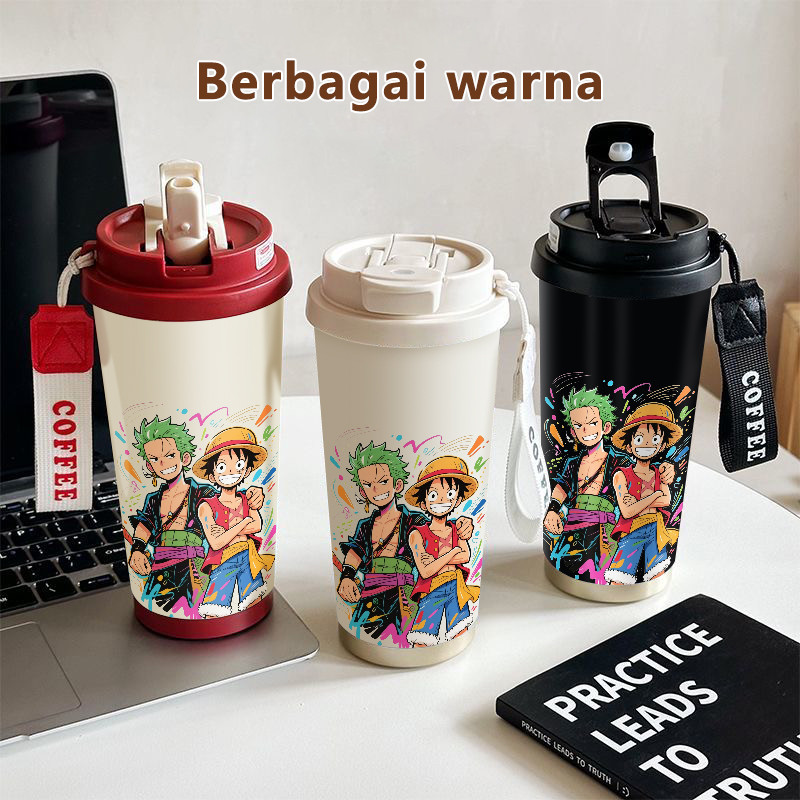 Luffy Zoro Anime COD  Tumbler kopi 500ml  Bottle Premium Termos air panas  Stainless steel 316 Vacuu
