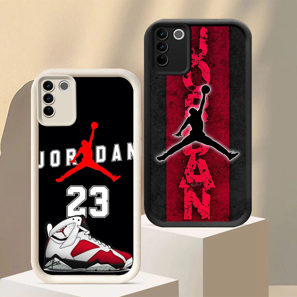 DW-13 Bulls Jordan NBA Silicone Casing hitam putih untuk for VIVO V29 Y200e V27E Y100 V29E V27 Pro