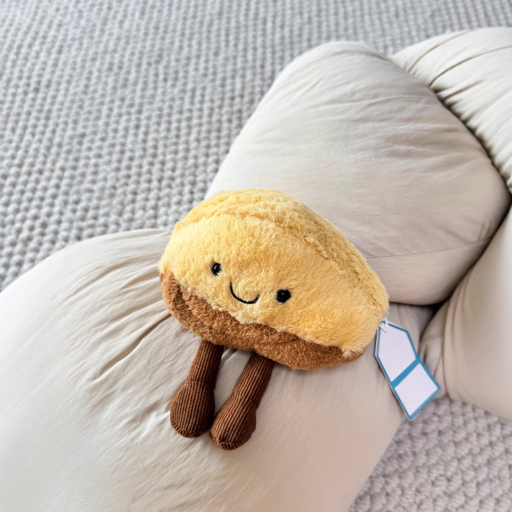 Boneka UK JE Fun Desserts Pancake Stroberi Waffle Tart Lemon Macaron Puff Mainan Plush Penyembuhan D