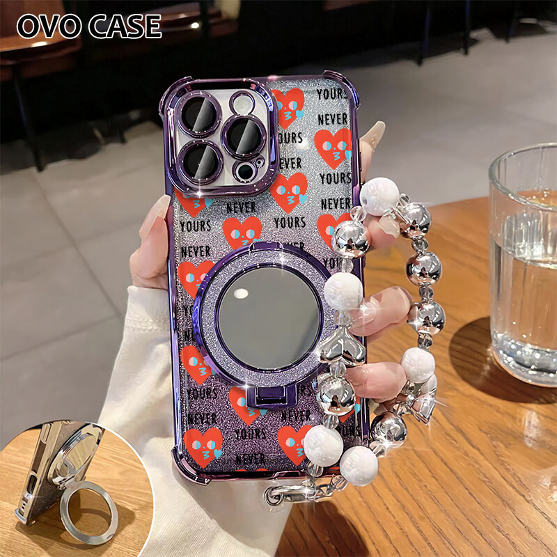 Case Oppo Gemerlap Stand Holder Garskin Soft Case Oppo A18 A3 A3 Pro A33 A36 With Strap Dengan Stand