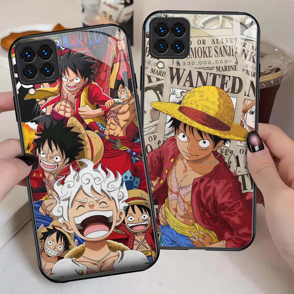 G-22 One Piece Luffy HD Kaca Casing untuk Samsung Galaxy M12 A12 M32 A22 5G Case