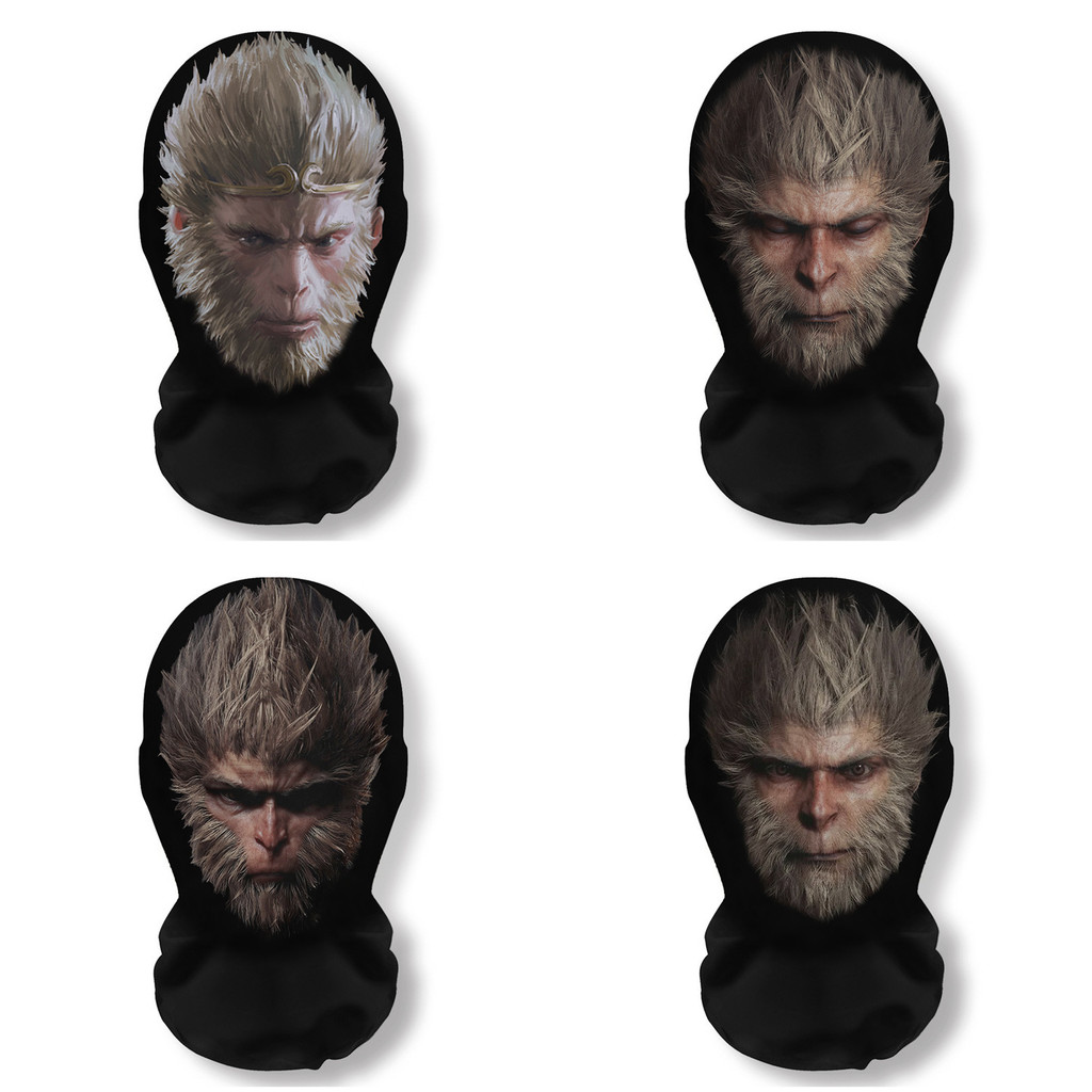 Masker Cosplay Topeng Jala Hitam Mitos Wukong Baru, Penutup Kepala Raja Monyet, Lucu, Aksesori Perif