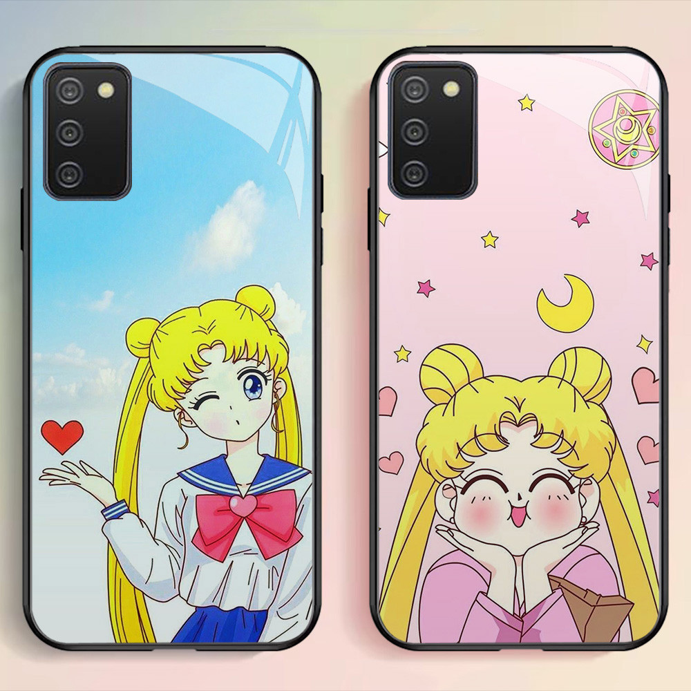 G-62 Sailor Moon HD Kaca Casing untuk Samsung A71 A03S A51 M02S A02S A31 Case