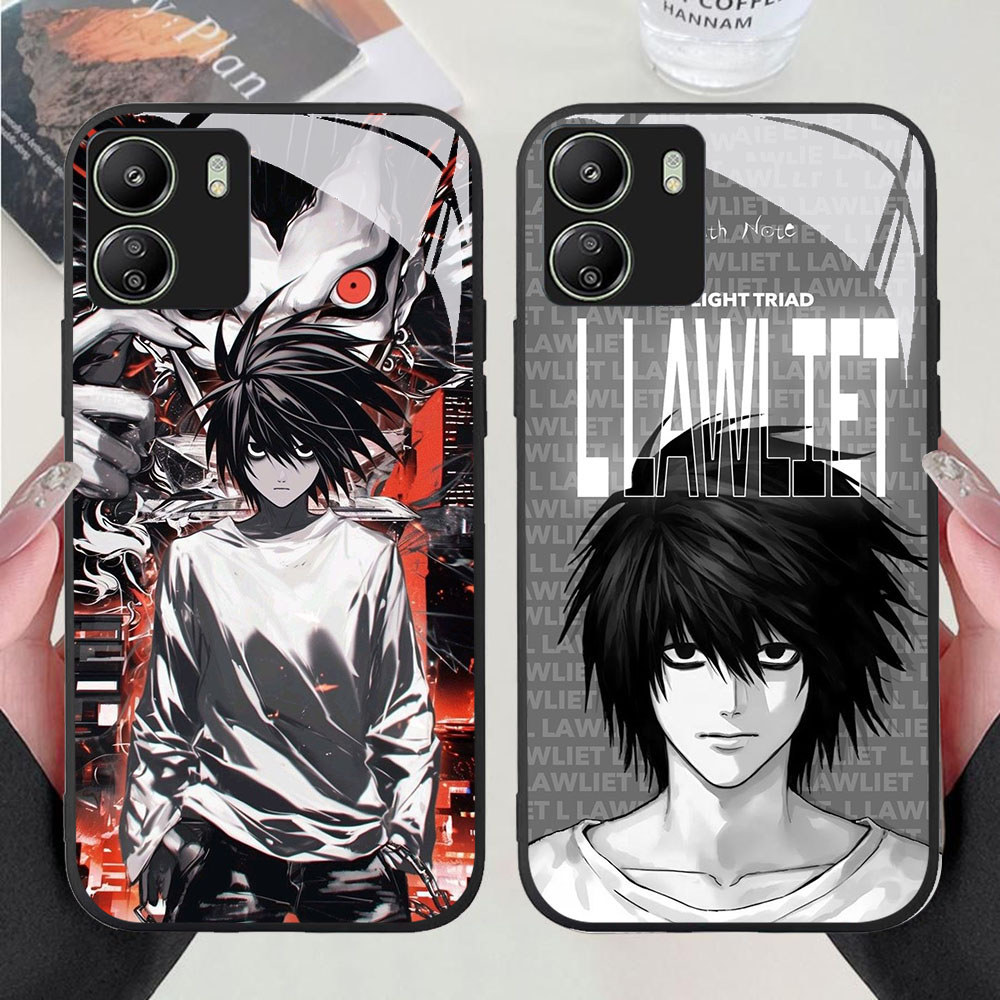 KR-82 Death Note HD Glass Casing untuk Xiaomi Redmi 13C A1 A2 Note 13 Pro Plus Poco C65 X6