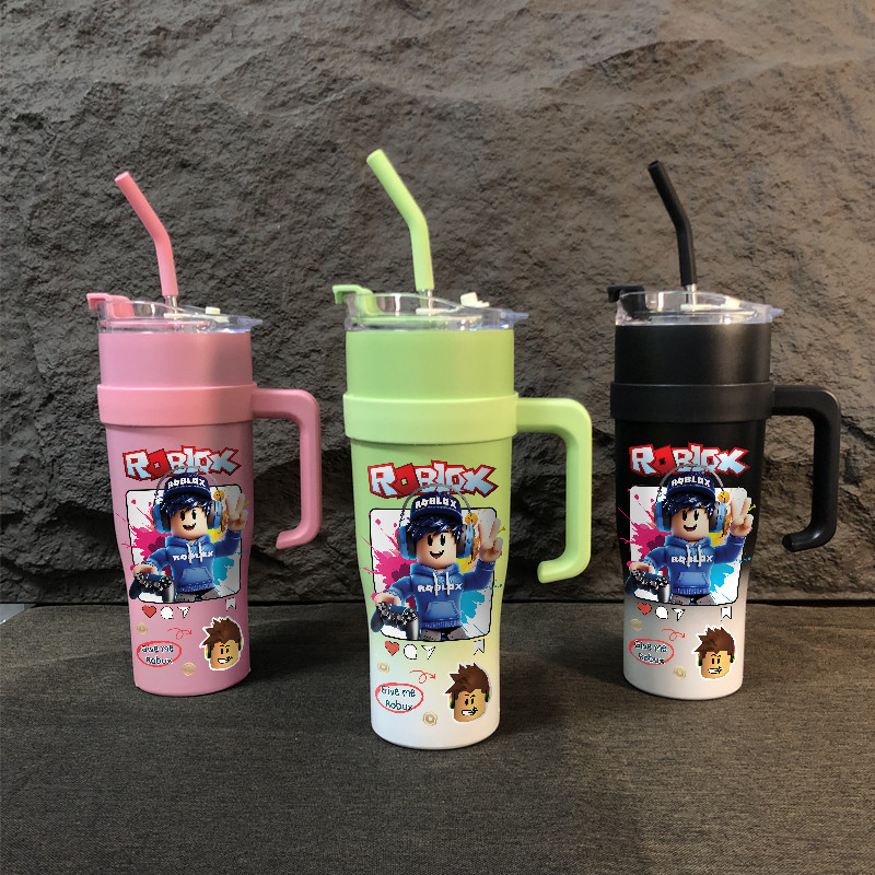 Roblox Gamer Robux  Tumbler sus304 Stainless Steel Botol Minum 1200ml Termos Tahan Panas Dingin Air 
