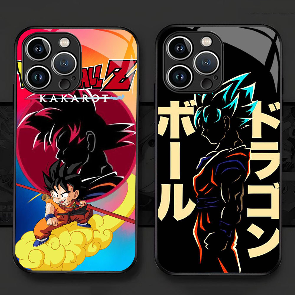KD-90 Son Goku HD Glass Casing untuk iPhone 15 14 Plus Pro Max