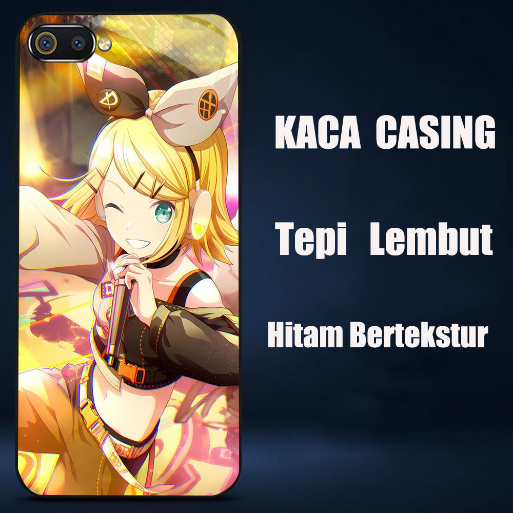 DW-47 Kagamine Twins Anime GLASS KACA Casing untuk HP Realme 2 C2s C1 C2 Pro
