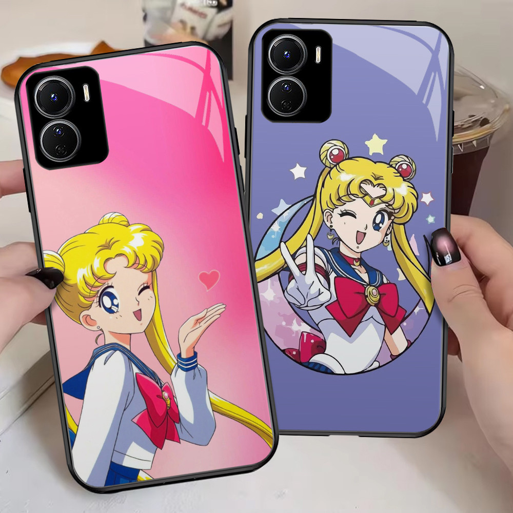 G-54 Sailor Moon HD Kaca Casing untuk Xiaomi Redmi Note 9A 7 A2 9T A5 A1 Pro Case