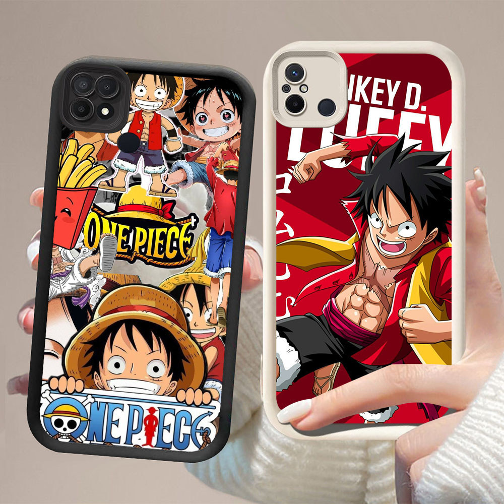 DW-64 One Piece Luffy Silicone Casing hitam putih untuk for Xiaomi Redmi POCO Note 9C M8 C55 NFC 10A