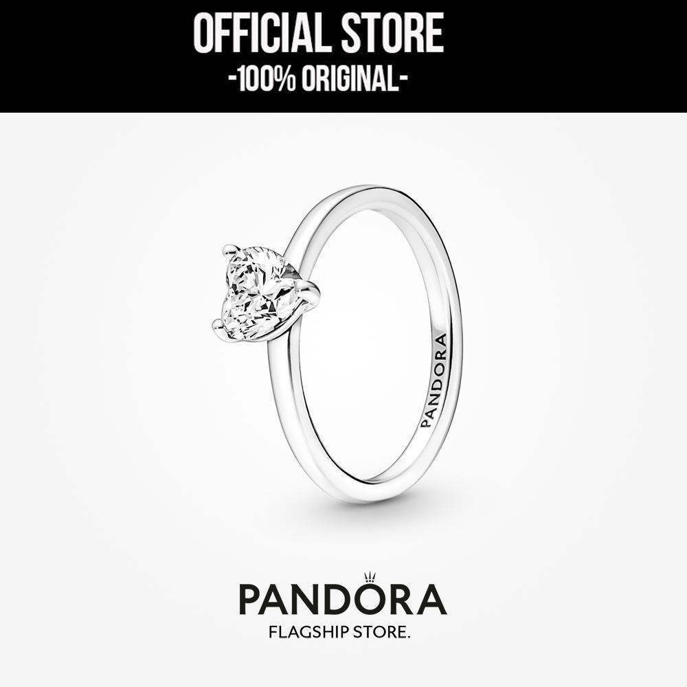 Pandora Sparkling Heart Solitaire Ring Cincin Wanita Manis & Elegan | Perhiasan Cantik Untuk Hadiah