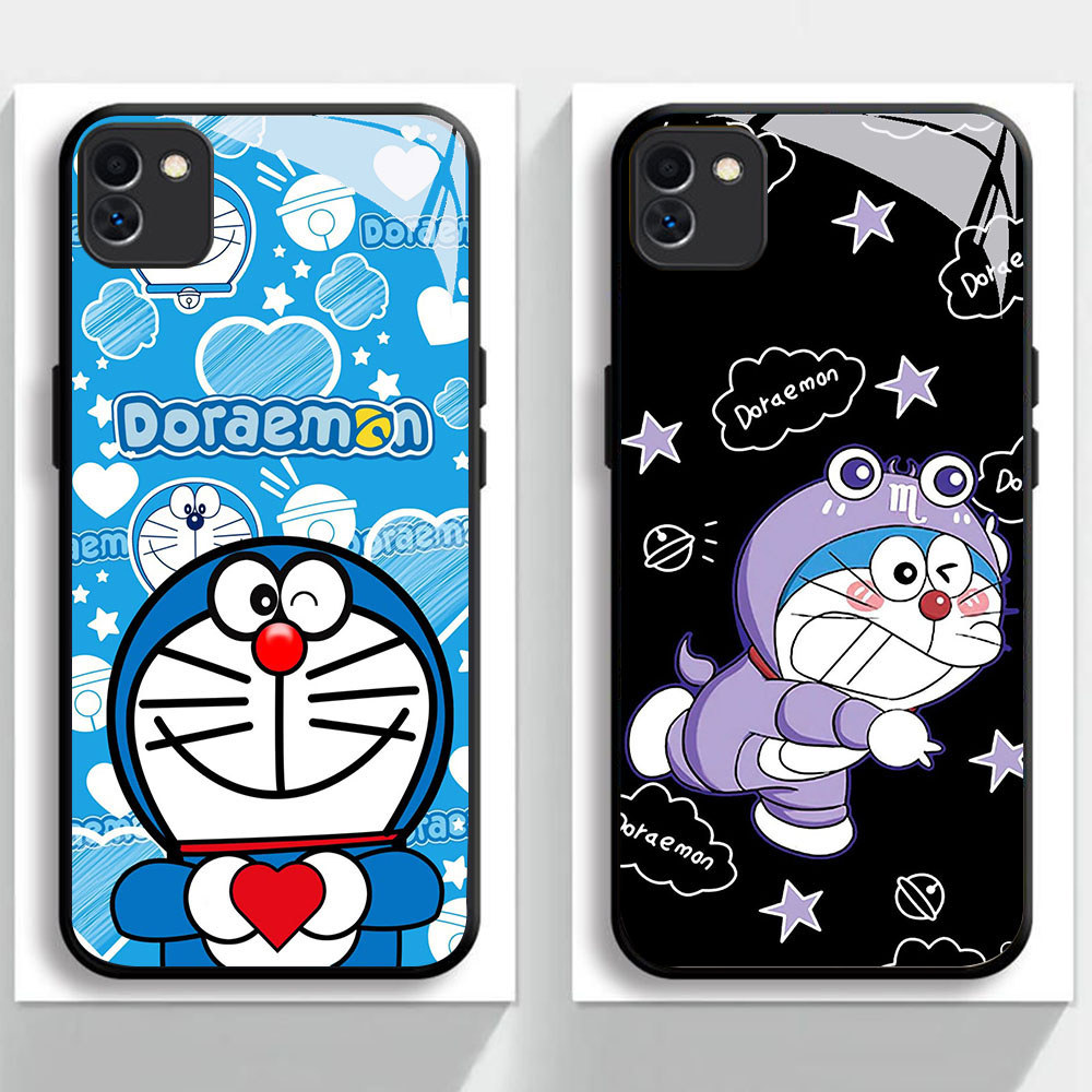 KB-19 Cute Doraemon HD Glass Casing untuk Samsung A03 A04 A05 M04 F04 A04E Core