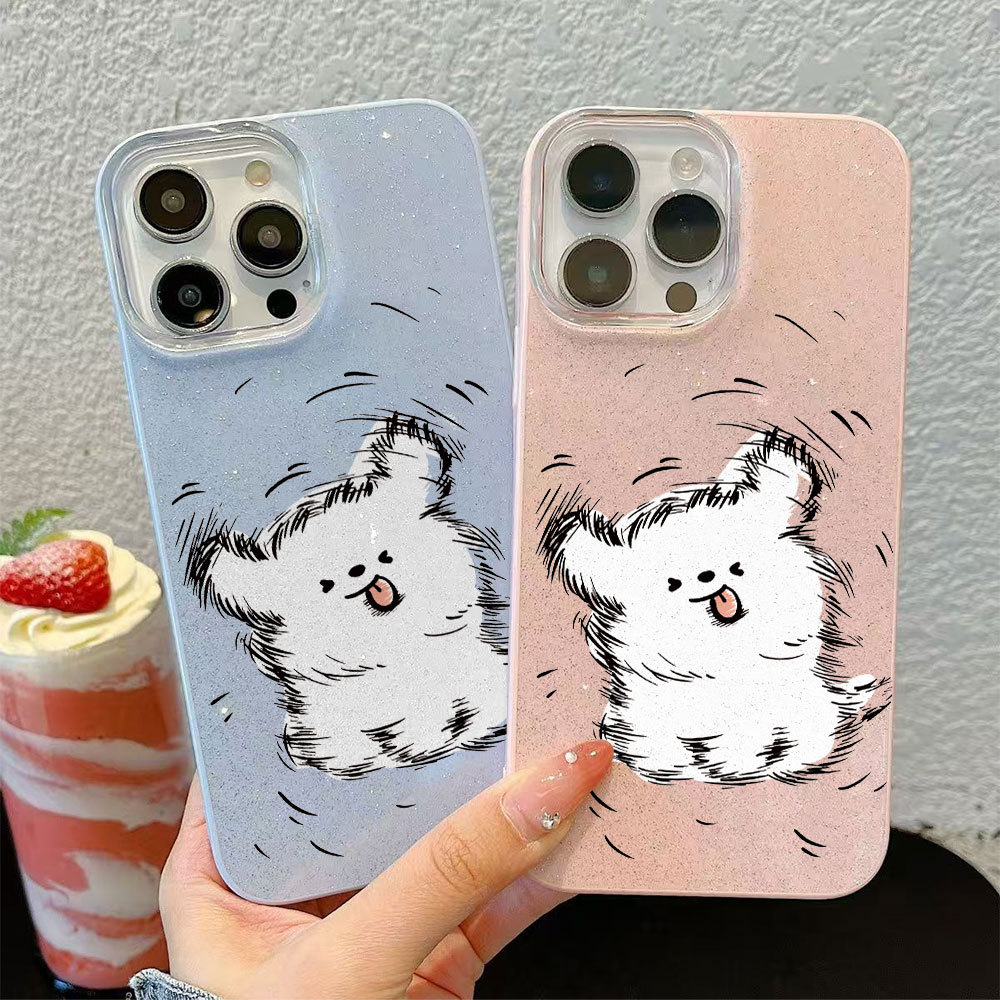 ufology.case-Applicable to iPhone Creative and cute puppy splashing water Ponsel IP 16/IP 16 PRO/IP 