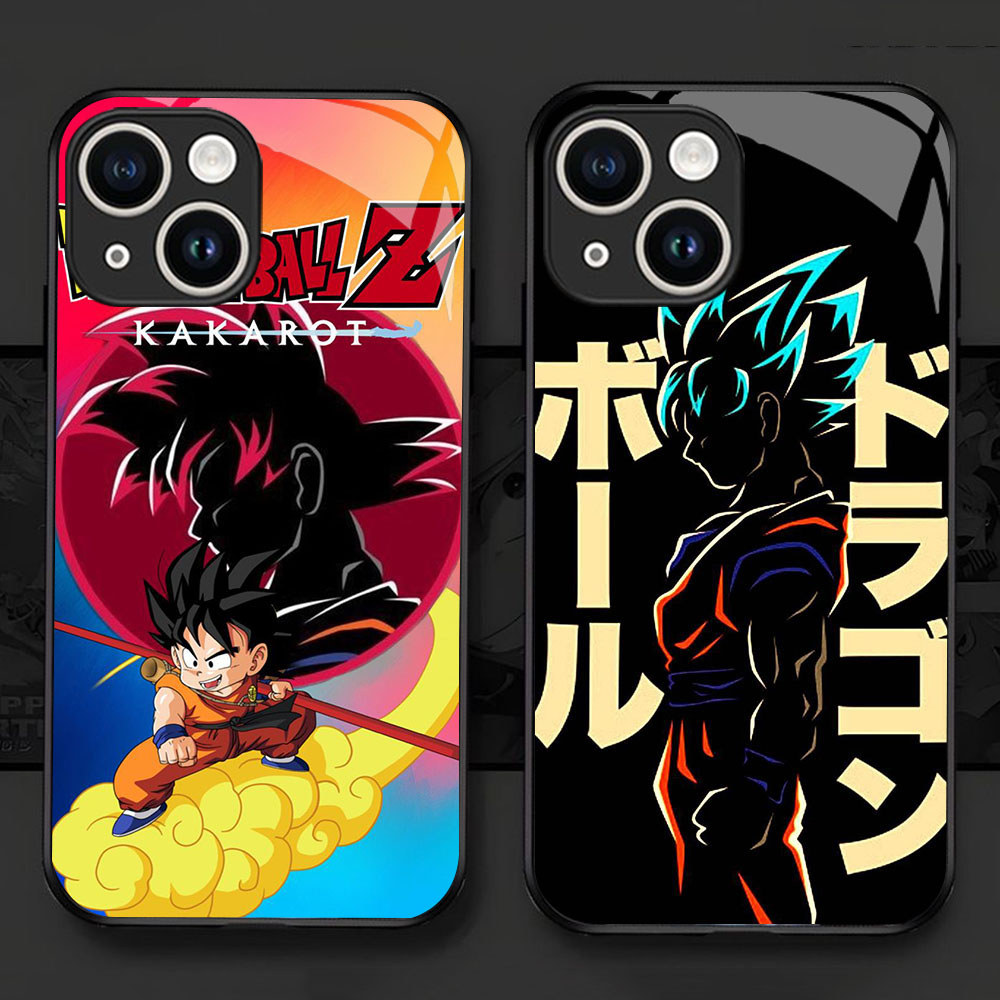 KD-90 Son Goku HD Glass Casing untuk iPhone 11 13 12 Mini Pro Max