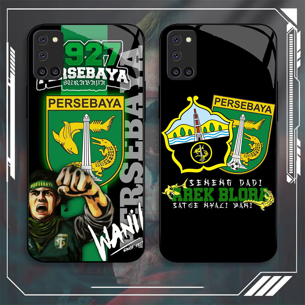 DW-65 Persebaya Indonesia GLASS KACA Casing untuk HP OPPO Reno F19 A94 A92 5 A52 5F A72 Pro Lite