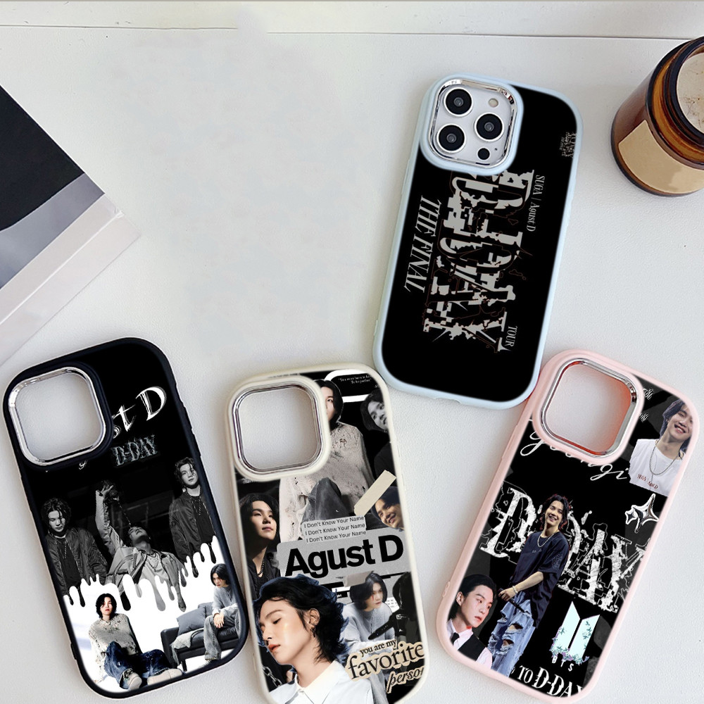 Softcase Silikon Plating Casing Hp Case untuk for iPhone XS Max X XR 7 8 6s 6 Plus KK48 SUGA AgustD 