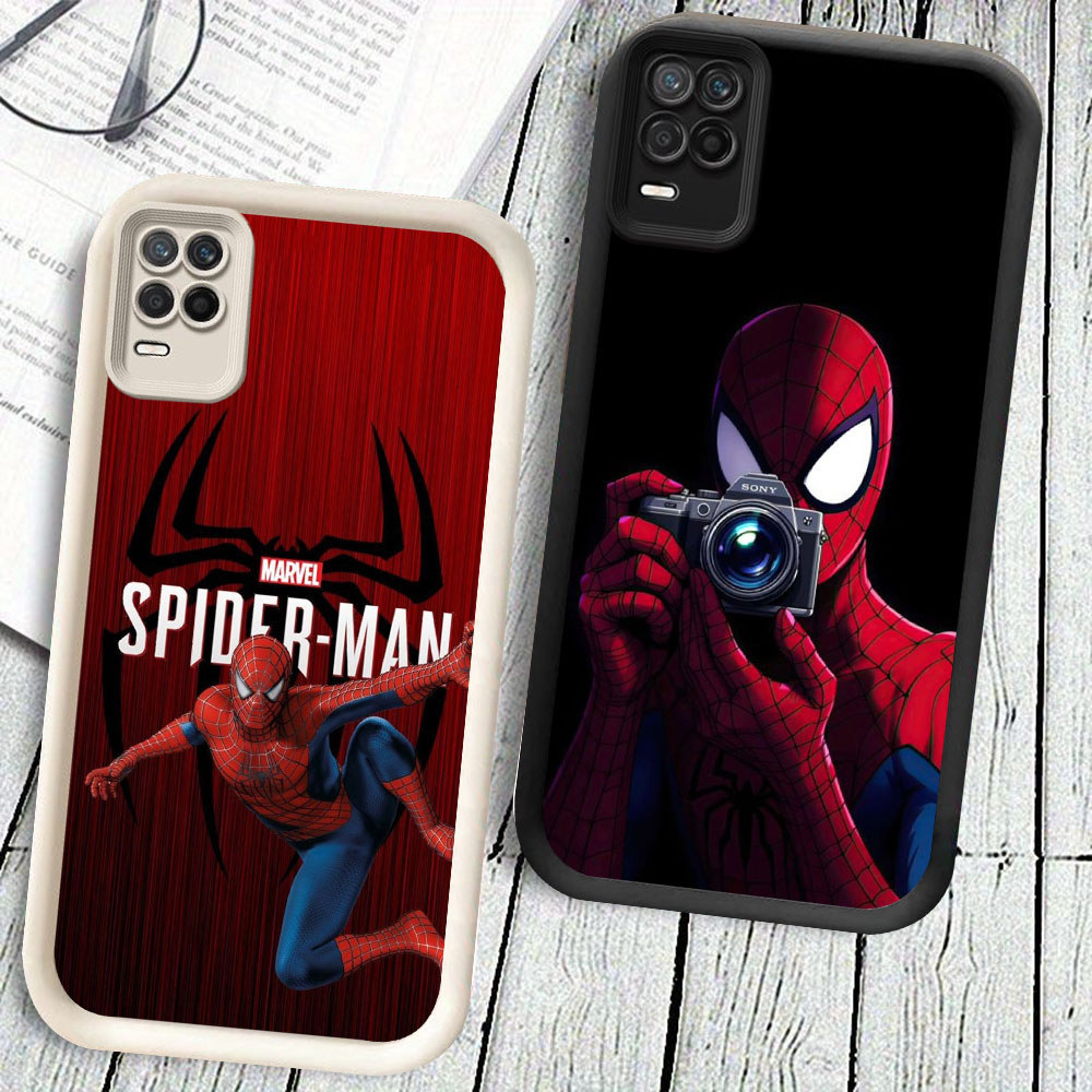 KD-32 Spider-Man Murah Casing HP TPU Untuk Realme 8 8S 12 C67 V13 Q3 Narzo 30 Lite Pro