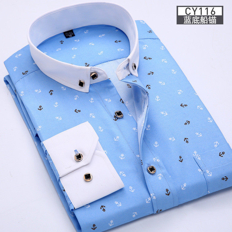 Kemeja Pria pria lengan panjang bermotif baru, kotak-kotak serbaguna gaya Korea slim-fit untuk anak 