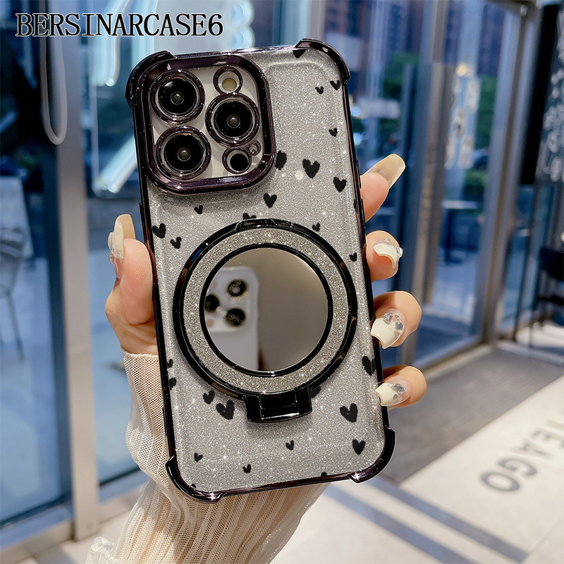 Case Redmi 10A 10C 11A 12C Case Dengan Stand Cermin Bracket Stand Soft Case Redmi Note 9 Note 10 Cer