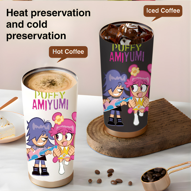 Tumbler Puffy AmiYumi Cartoon | 500ml | Stainless Steel 316 | Anti Bocor Tahan Panas & Dingin 12 Jam